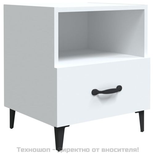 Нощни шкафчета, 2 бр, бели, инженерно дърво