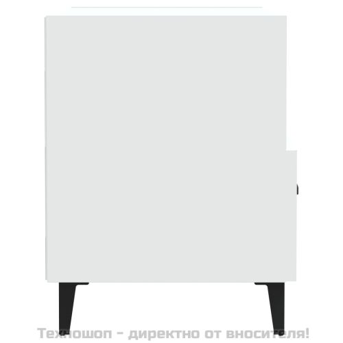 Нощни шкафчета, 2 бр, бели, инженерно дърво
