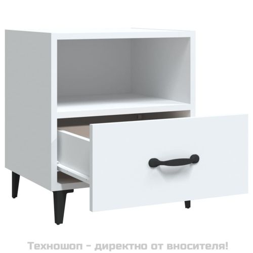 Нощни шкафчета, 2 бр, бели, инженерно дърво