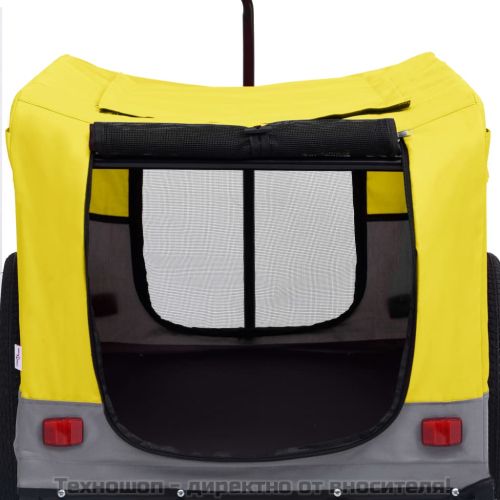 2-в-1 Кучешко ремарке за велосипеди и джогинг, жълто и сиво