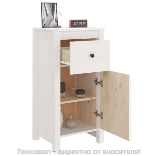 Сайдборди, 2 бр, бели, 40x35x80 см, бор масив