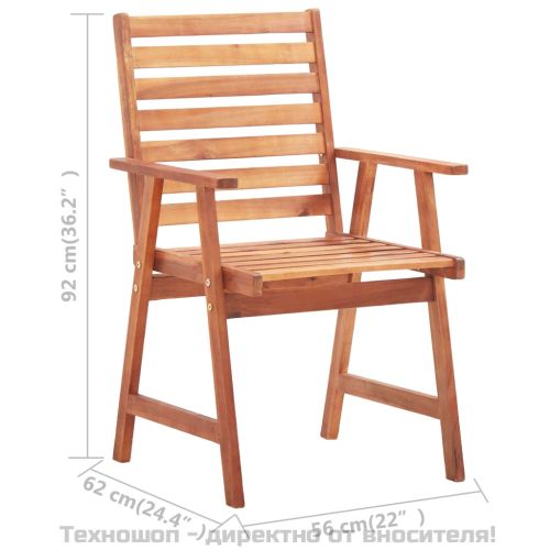 Градински трапезни столове, 3 бр, акация масив