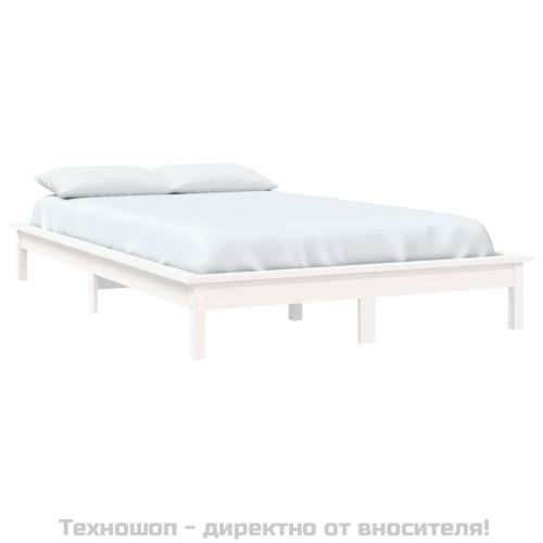 Рамка за легло, бяла, бор масив, 180x200 см, Super King