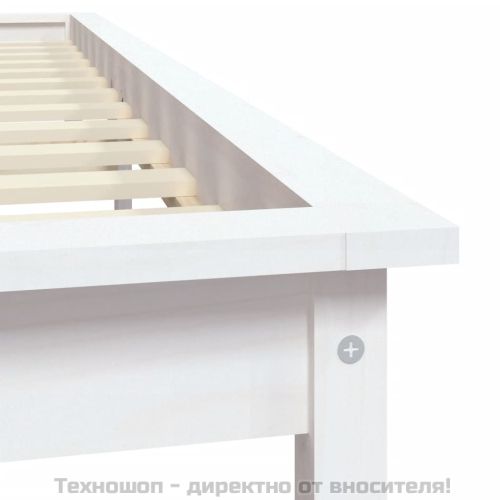 Рамка за легло, бяла, бор масив, 180x200 см, Super King