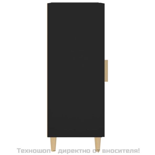 Сайдборд, черен, 34,5x34x90 см, инженерно дърво
