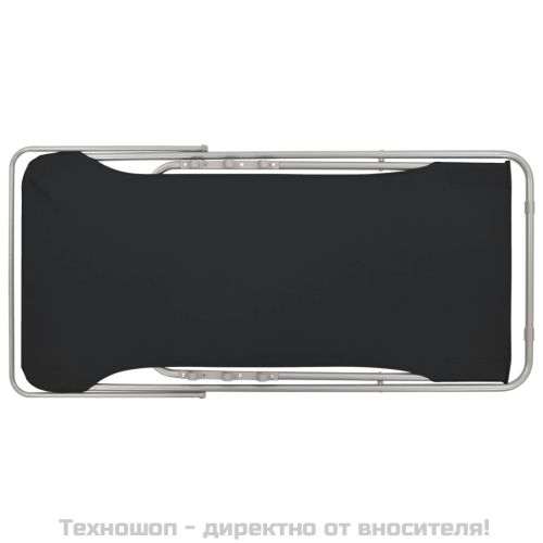 Сгъваеми плажни столове, 2 бр, стомана и оксфорд тъкан, черни