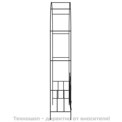 Градинска арка с порта, черна, 138x40x238 см, желязо