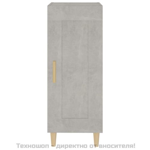 Сайдборд, бетонно сив, 34,5x34x90 см, инженерно дърво