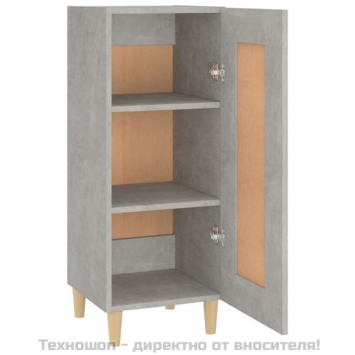 Сайдборд, бетонно сив, 34,5x34x90 см, инженерно дърво