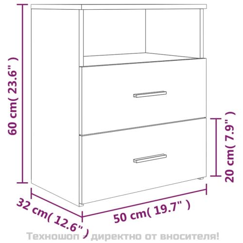 Нощно шкафче, сив сонома, 50x32x60 см