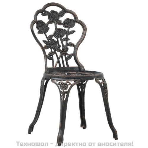 Бистро столове, 2 бр, бронз, лят алуминий