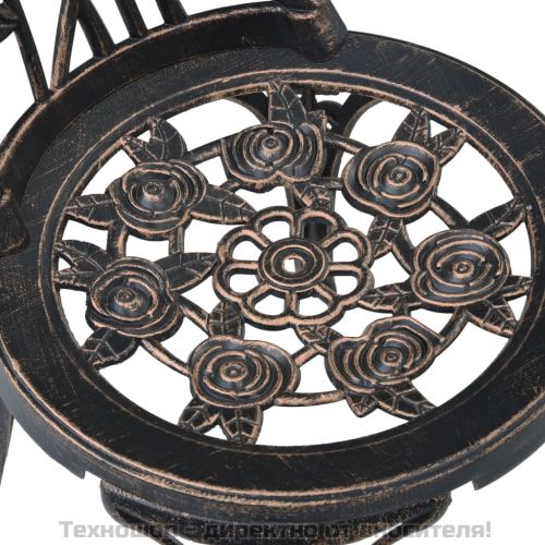 Бистро столове, 2 бр, бронз, лят алуминий