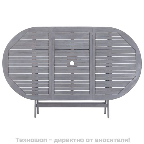 Сгъваема градинска маса, 160x85x75 см, акация масив