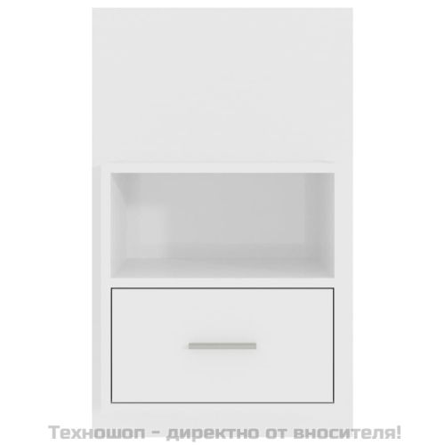 Нощно шкафче за стенен монтаж, бял гланц