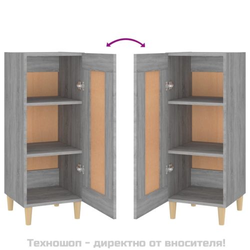 Сайдборд, сив сонома, 34,5x34x90 см, инженерно дърво