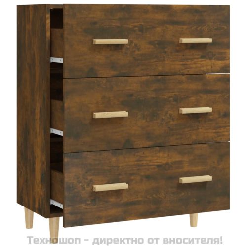 Сайдборд, опушен дъб, 70x34x90 см, инженерно дърво