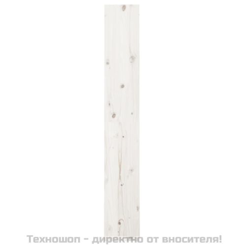 Библиотека/разделител за стая, бяла, 60x30x199,5 см, бор масив