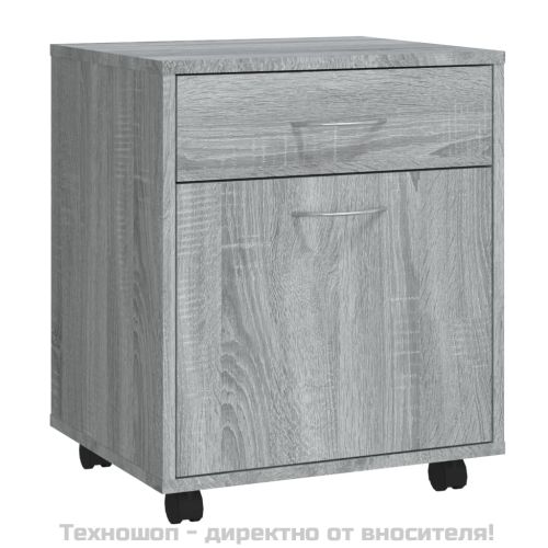 Шкаф с колелца, сив сонома, 45x38x54 см, инженерно дърво