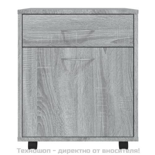 Шкаф с колелца, сив сонома, 45x38x54 см, инженерно дърво