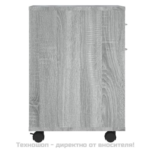 Шкаф с колелца, сив сонома, 45x38x54 см, инженерно дърво