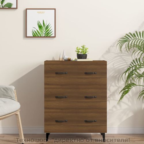 Сайдборд, Кафяв дъб, 69,5x34x90 см, инженерно дърво