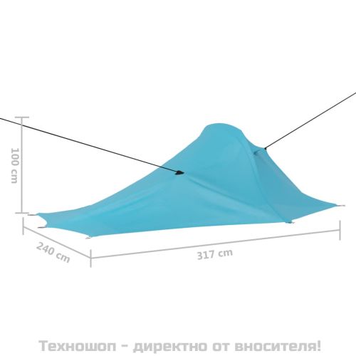 Палатка за къмпинг, 317x240x100 см, синя