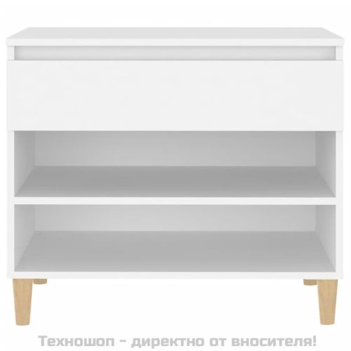 Шкаф за обувки, бял, 70x36x60 см, инженерно дърво