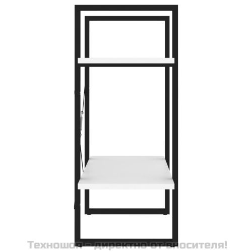 2-етажна библиотека, бял, 60x30x70 см, инженерно дърво