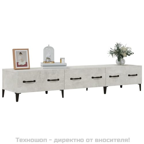 vidaXLТВ шкаф, бетонно сив, 150x34,5x30 см, инженерно дърво