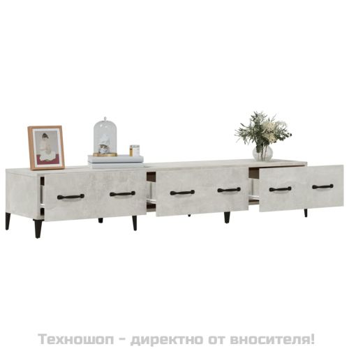 vidaXLТВ шкаф, бетонно сив, 150x34,5x30 см, инженерно дърво