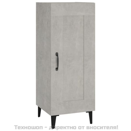 Сайдборд, бетонно сив, 34,5x34x90 см, инженерно дърво