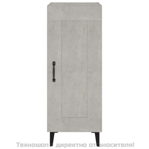 Сайдборд, бетонно сив, 34,5x34x90 см, инженерно дърво