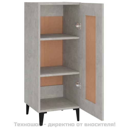 Сайдборд, бетонно сив, 34,5x34x90 см, инженерно дърво