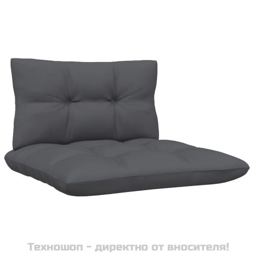 Градински лаундж комплект 3 части с възглавници бял бор масив