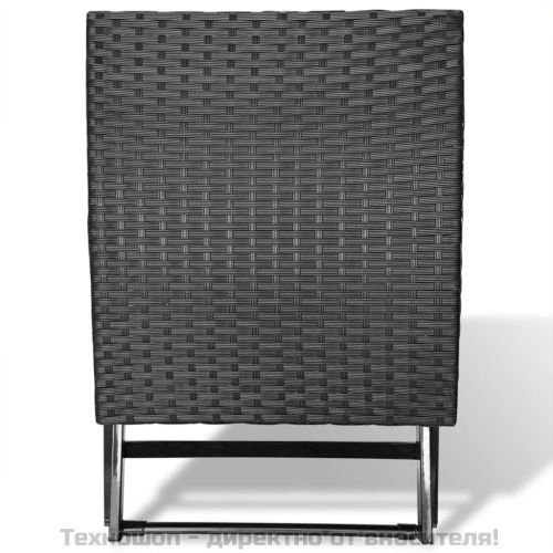 Сгъваема табуретка, полиратан, черен