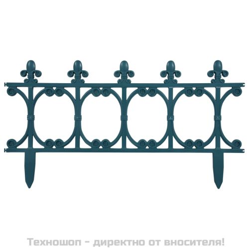 Ниски огради за лехи, 16 бр, зелени, 10 м, полипропилен