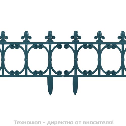 Ниски огради за лехи, 16 бр, зелени, 10 м, полипропилен