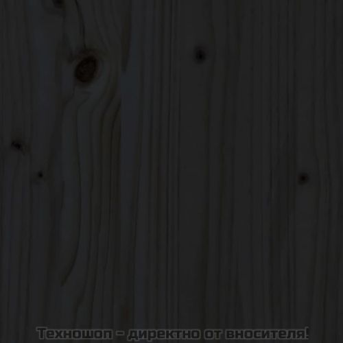 Рамка за легло черна дърво масив 120x190 см Small Double