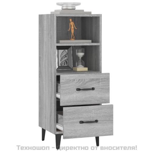 Сайдборд, сив сонома, 34,5x34x90 см, инженерно дърво