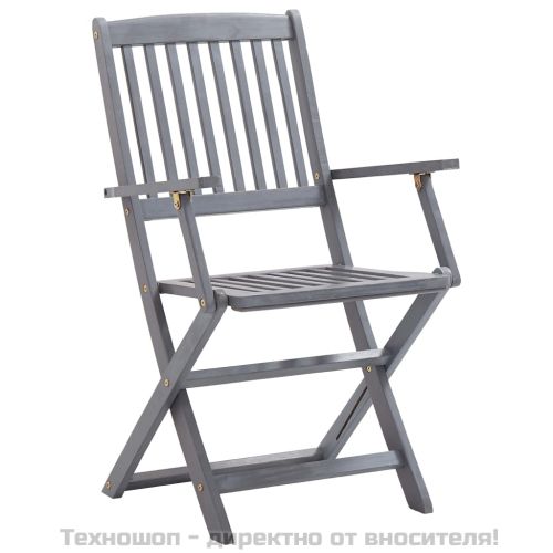 Сгъваеми градински столове, 4 бр, акация масив