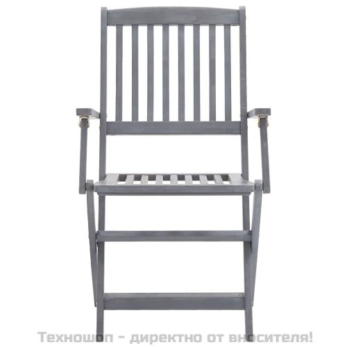 Сгъваеми градински столове, 4 бр, акация масив