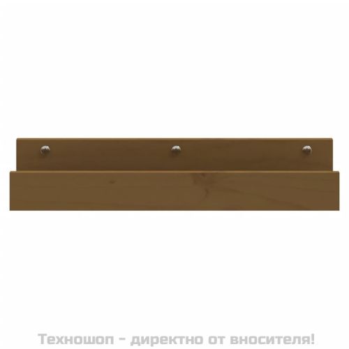 Стенни рафтове, 2 бр, меденокафяви, 50x12x9 см, бор масив