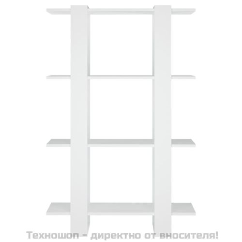 Библиотека/разделител за стая, бяла, 80x30x123,5 см
