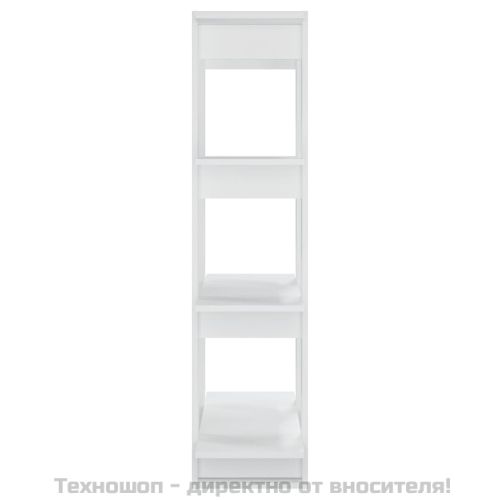 Библиотека/разделител за стая, бяла, 80x30x123,5 см