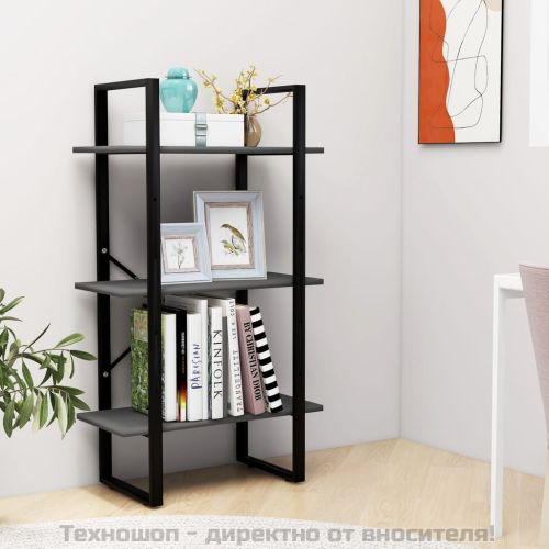 Стелаж за съхранение, сив, 60x30x105 см, инженерно дърво