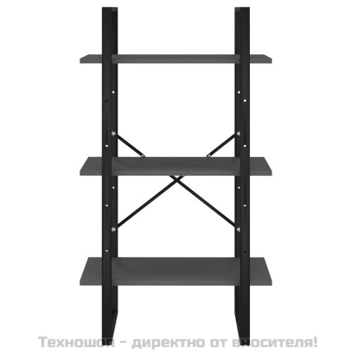 Стелаж за съхранение, сив, 60x30x105 см, инженерно дърво