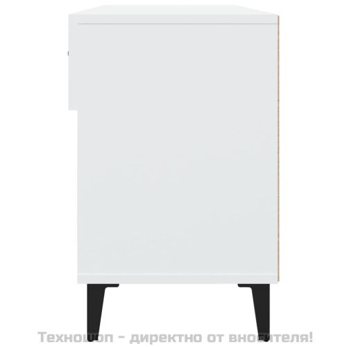 Шкаф за обувки, бял, 102x35x55 см, инженерно дърво