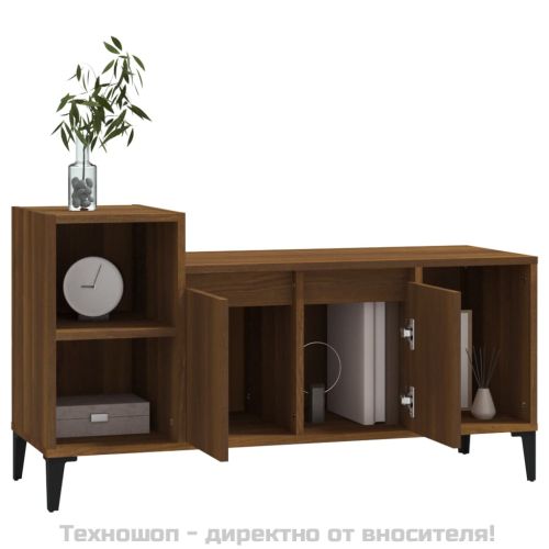 ТВ шкаф, кафяв дъб, 100x35x55 см, инженерно дърво