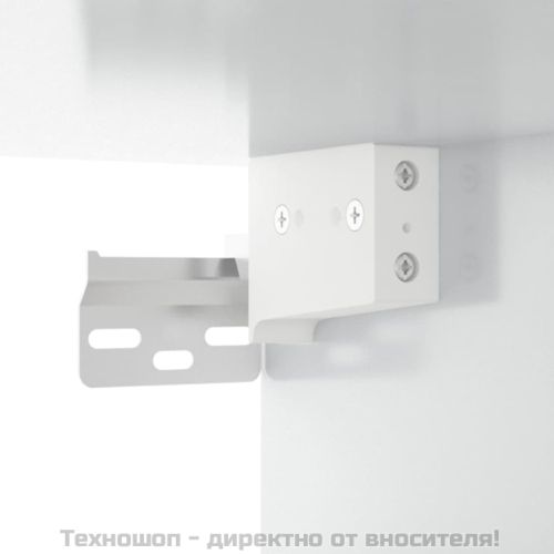 Нощно шкафче за стенен монтаж, бял гланц, 34x30x20 см