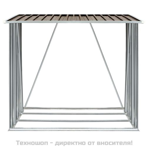 Навес за дърва, поцинкована стомана, 163x83x154 см, кафяв